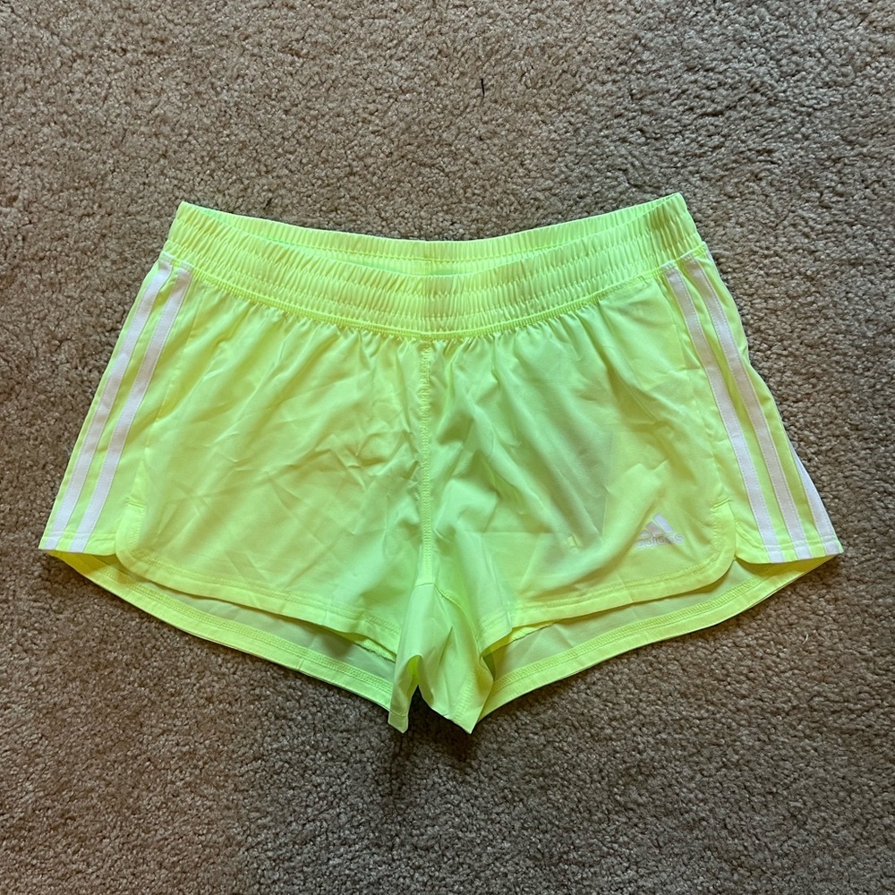 Adidas Womens Neon Green/Yellow Athletic Shorts